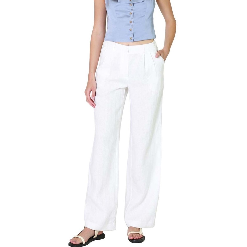 SOPHIE RUE "Charlie" Pleated Linen Wide-Leg Pants EUC/sz S